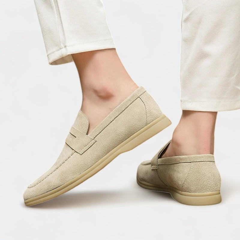 Suede Strap Loafers