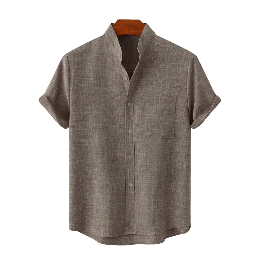 Machu Picchu Solid Color Cotton Button-Up