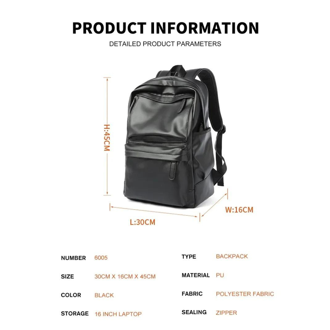 Waterproof Leather Backpack for Men