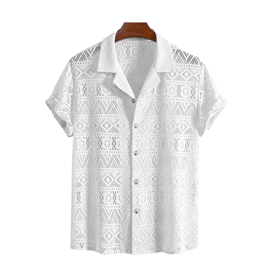 Geometry Textured Cuban Shirt