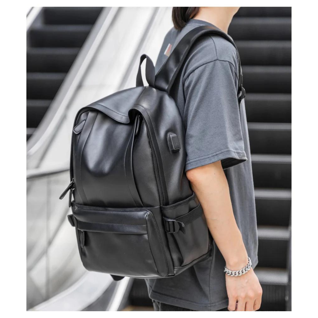 Waterproof Leather Backpack for Men