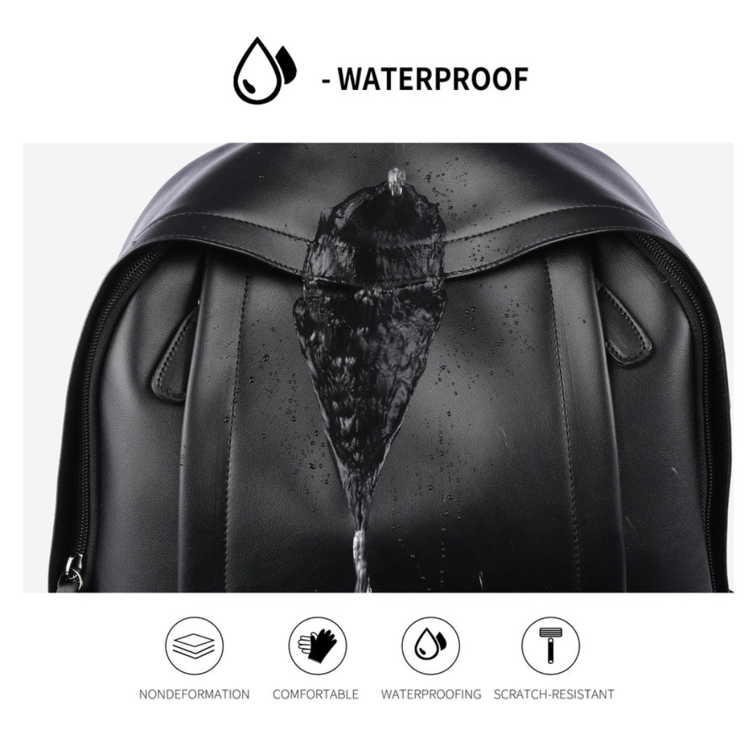 Waterproof Leather Backpack for Men