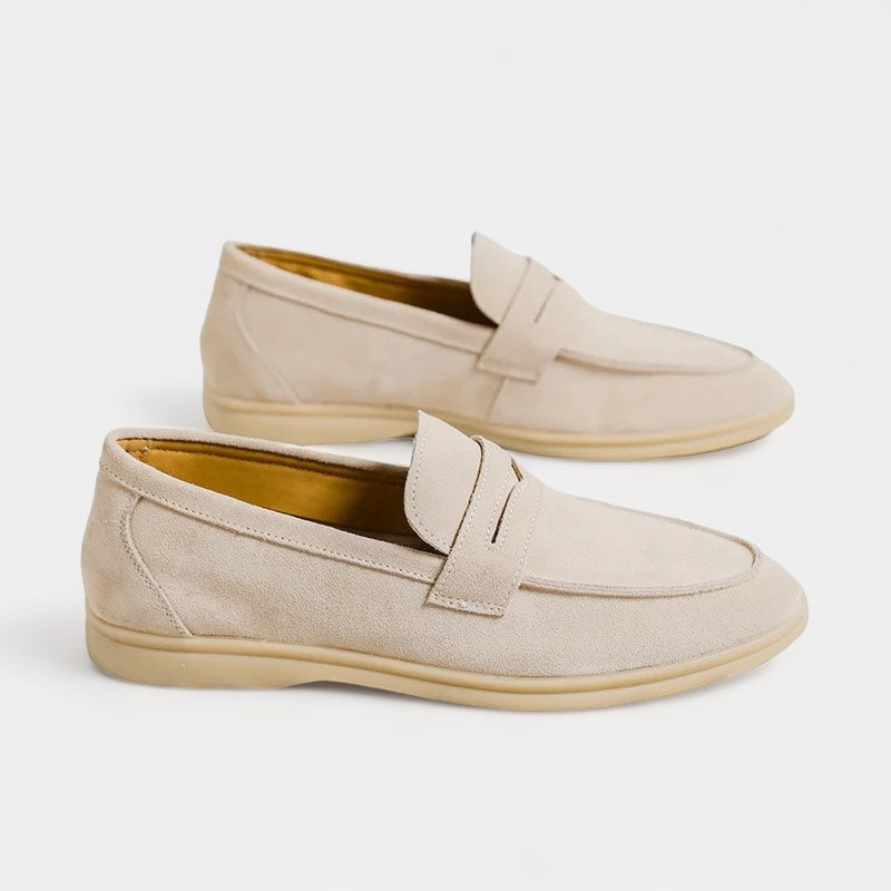 Suede Strap Loafers