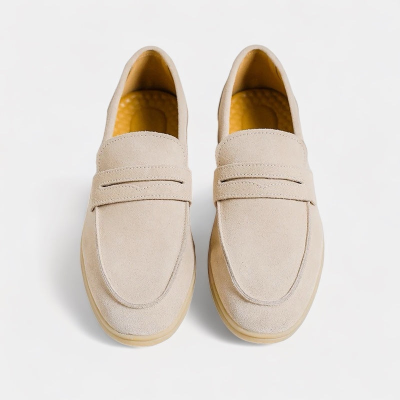 Suede Strap Loafers